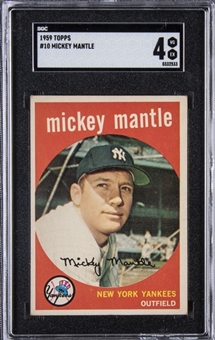 1959 Topps #10 Mickey Mantle - SGC VG-EX 4